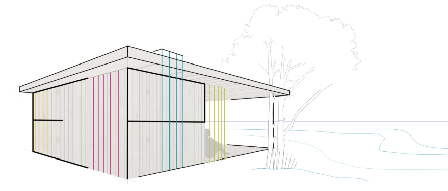 Dessin d'une cabane en bois